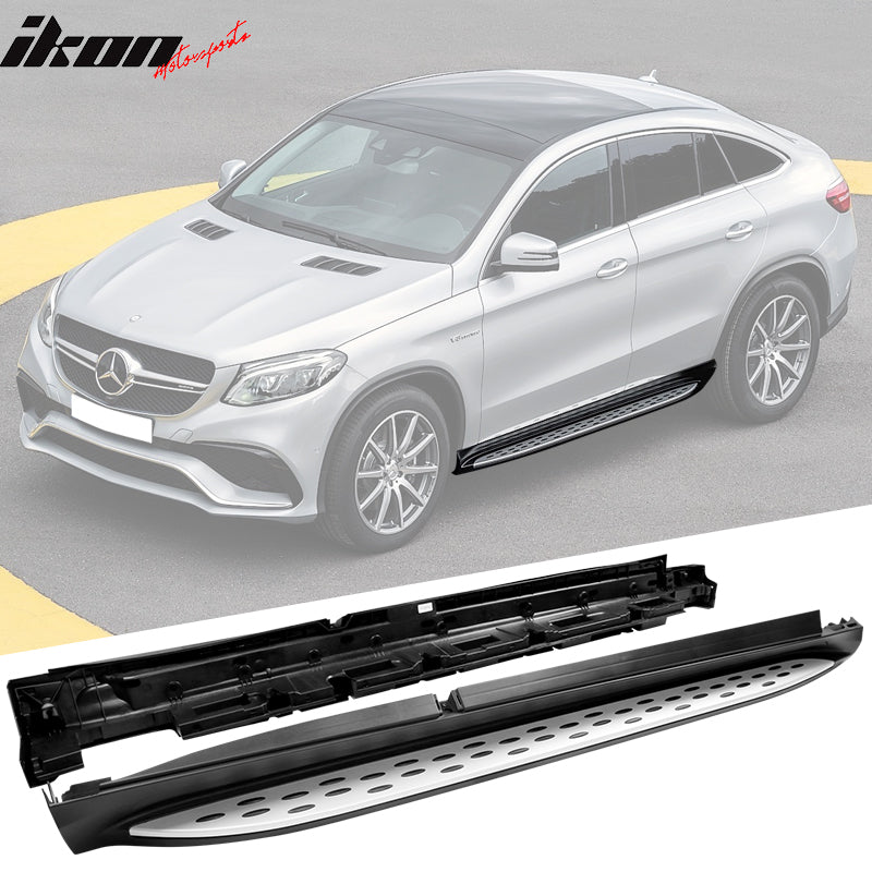 2016-2019 Benz C292 GLE-Class Black Silver Running Board Side Step Bar