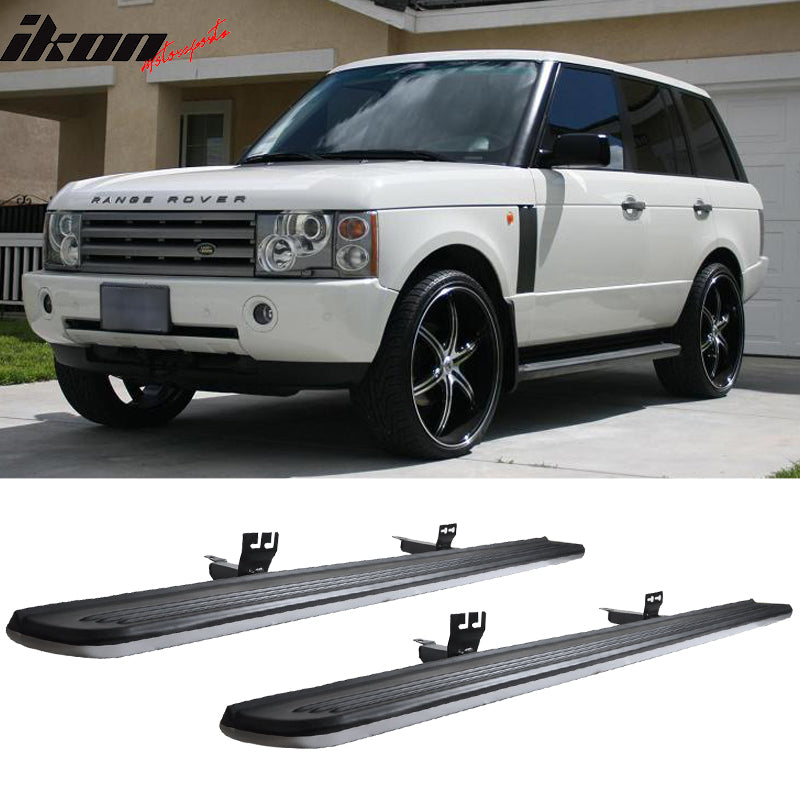 2003-2012 Land Rover Range Rover OE Silver Rubber Black Running Board