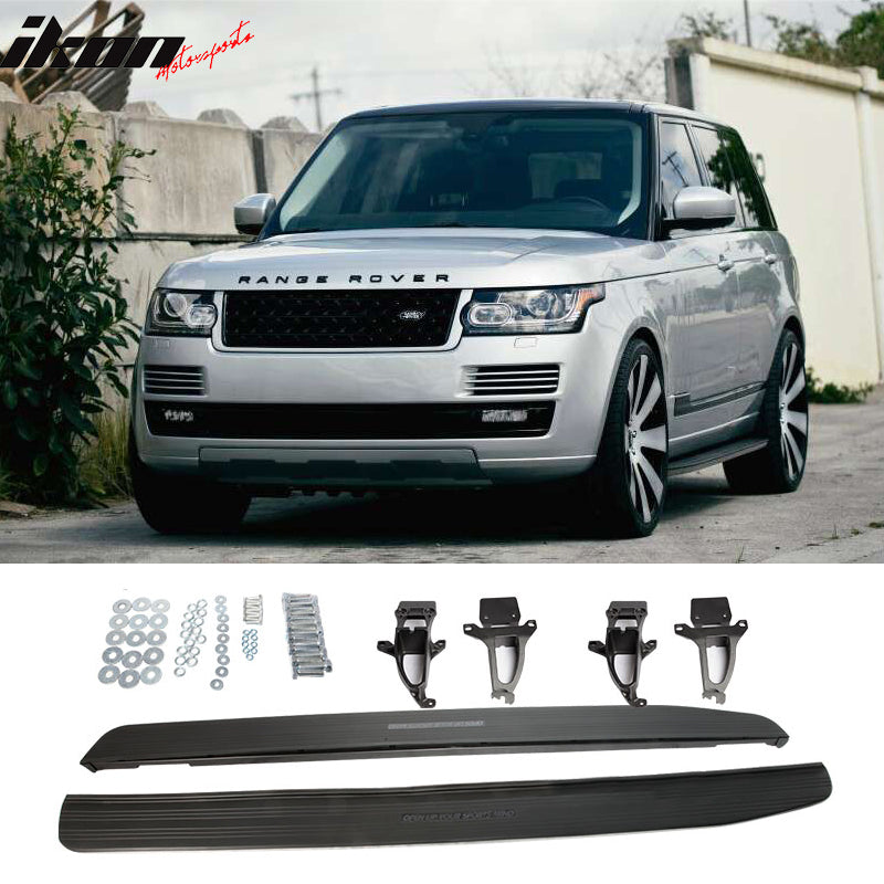 2013-2016 Range Rover HSE OE Black Silver Side Running Boards Aluminum