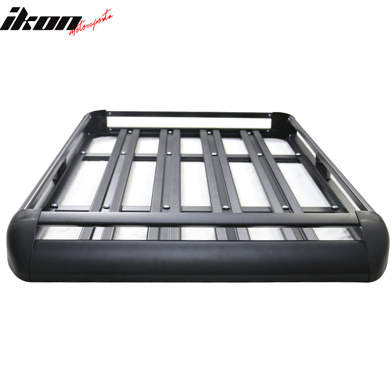 50x35x5 Inch Roof Top Cargo Luggage Carrier With Cross Bar Aluminum Black