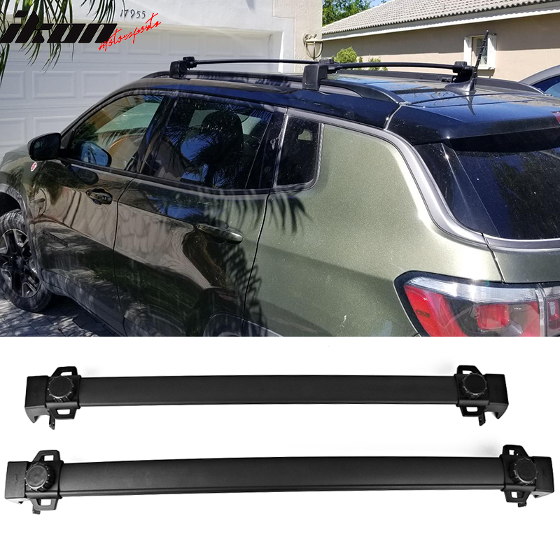 2017-2023 Jeep Compass OE Style Black Roof Rack Cross Bar Aluminum