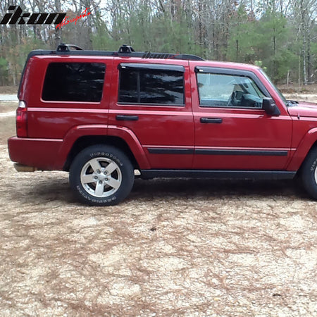 Cross Bars Compatible With 2006-2010 Jeep Commander, Factory Style Black Roof Rack Luggage Carrier Set Kits by IKON MOTORSPORTS, 2007 2008 2009