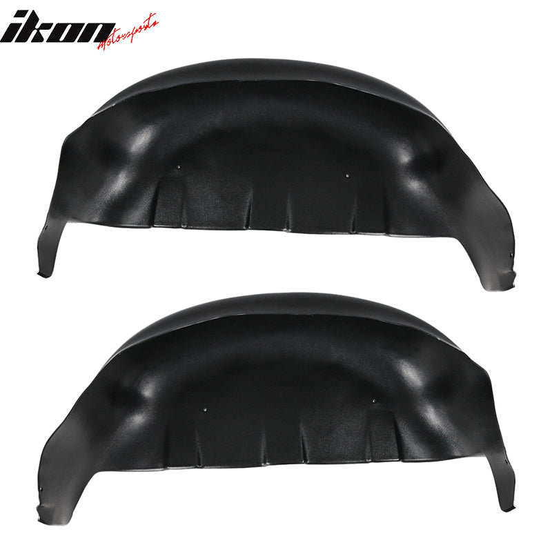 IKON MOTORSPORTS, Rear Wheel Well Guards Fender Flaps Compatible With 2017-2020 Ford F-250 F-350 Super Duty, Unpainted Black PP Left&Right