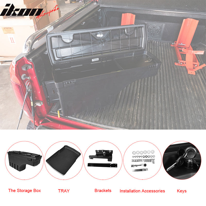 Compatible With 02-18 Ram 1500 2500 3500 ABS Truck Bed Storage Box Driver Side