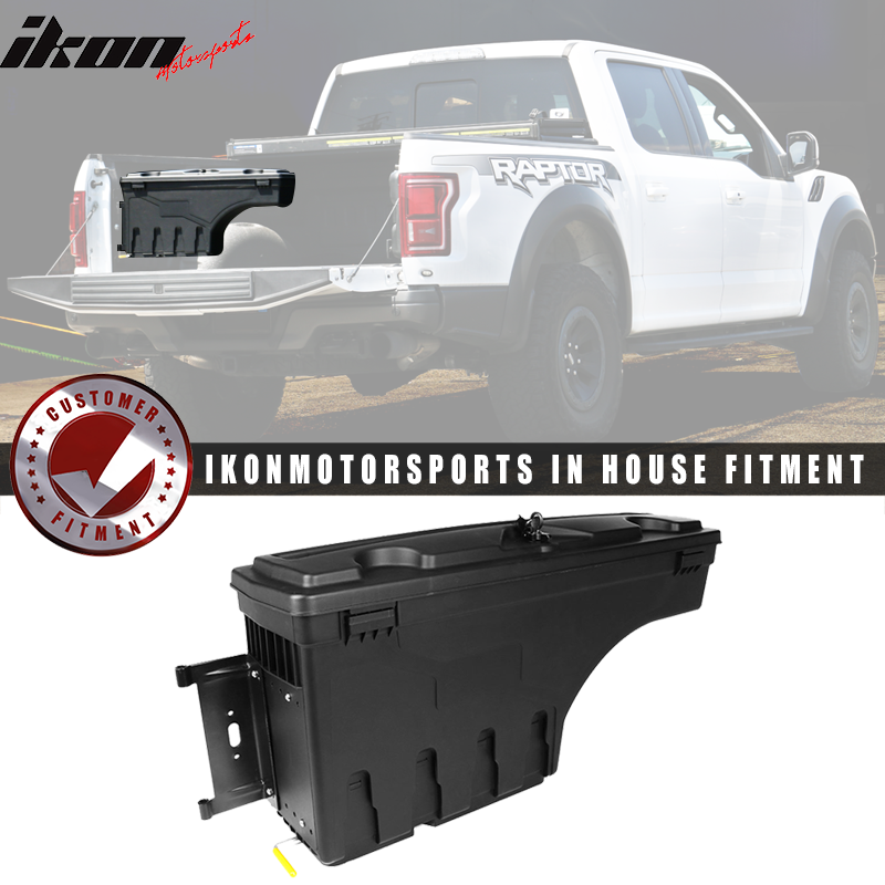 2015-2023 Ford F-150 Black Truck Bed Storage Box Driver Side ABS