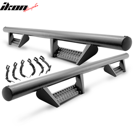 IKON MOTORSPORTS, Side Step Bars Compatible With 2009-2023 Dodge Ram Crew Cab, Running Boards Nerf Bars Left Right Side Kit