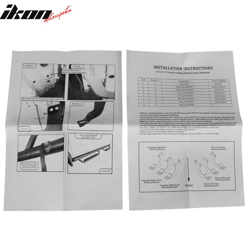 Fits 07-21 Toyota Tundra Crew Cab & Double Cab BCT Style Side Step Bars