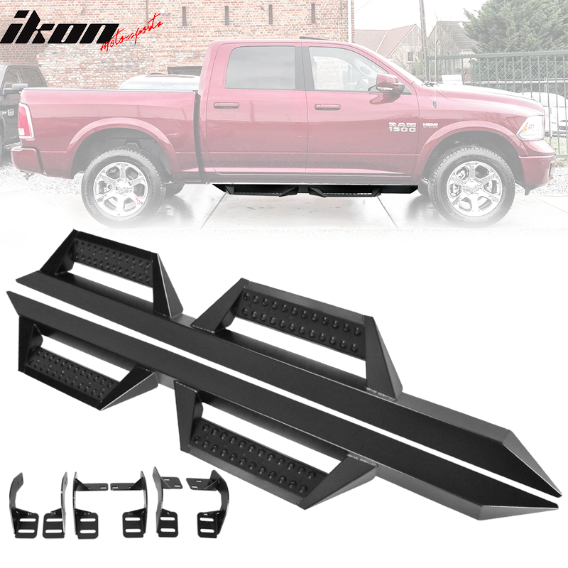 2009-2023 Dodge Ram Crew Cab BZ Style Black Running Boards Side Step