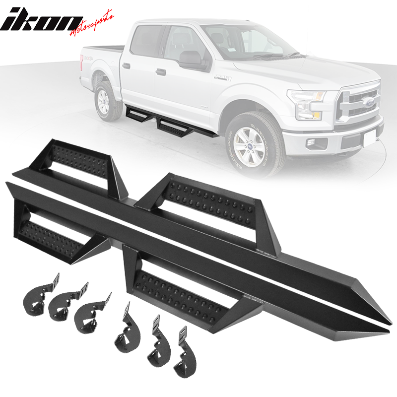 2015-2022 Ford F-150 SuperCrew Cab BZ Black Running Boards Side Steps