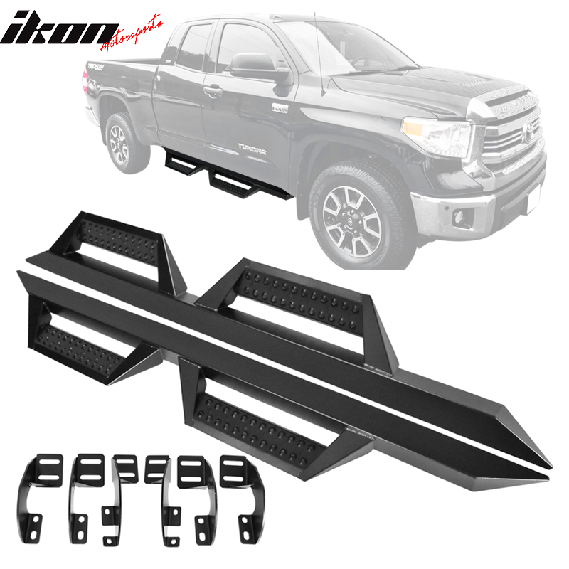 2007-2021 Toyota Tundra Crew Double Cab BZ Style Black Running Boards