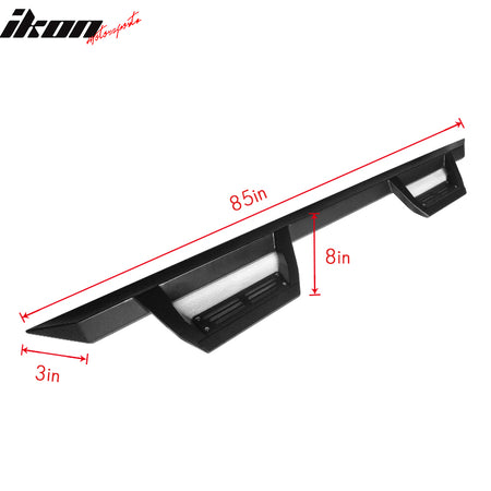 Fits 07-18 Chevy Silverado GMC Sierra Crew Cab IKON V2 Style Running Board Black