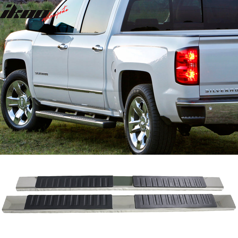 2007-2018 Chevy Silverado GMC Sierra 1500 Chrome Running Board Steel