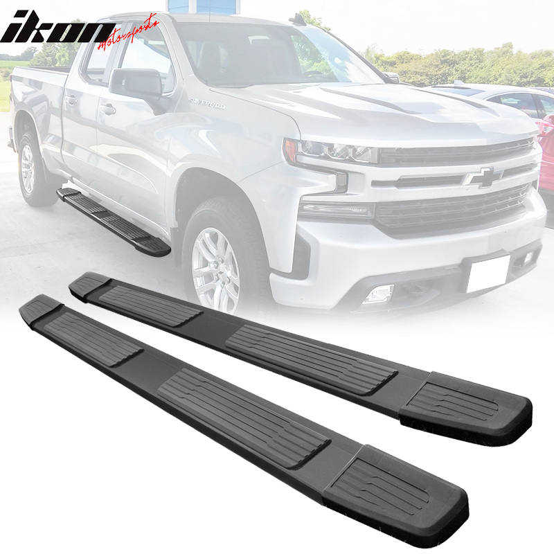 Fits 19-21 Chevy Silverado Sierra 1500 Crew Cab OE S6 Style Side Step Bar Black