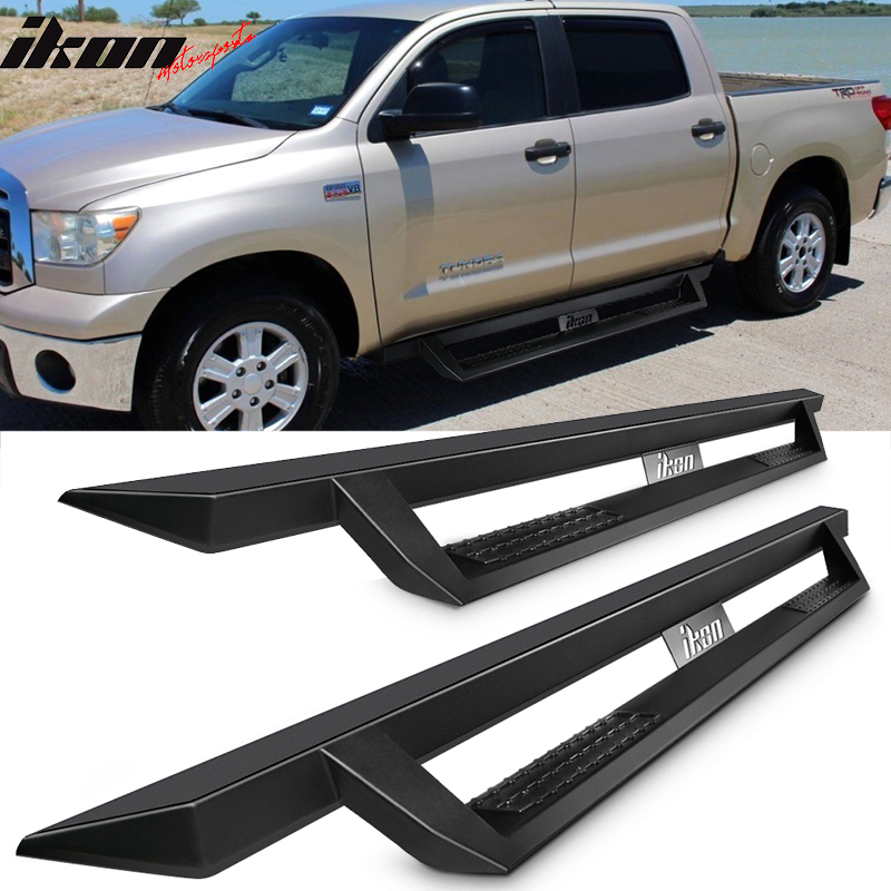 2007-2021 Toyota Tundra Crew Max IKON V1 Black Running Boards Steel