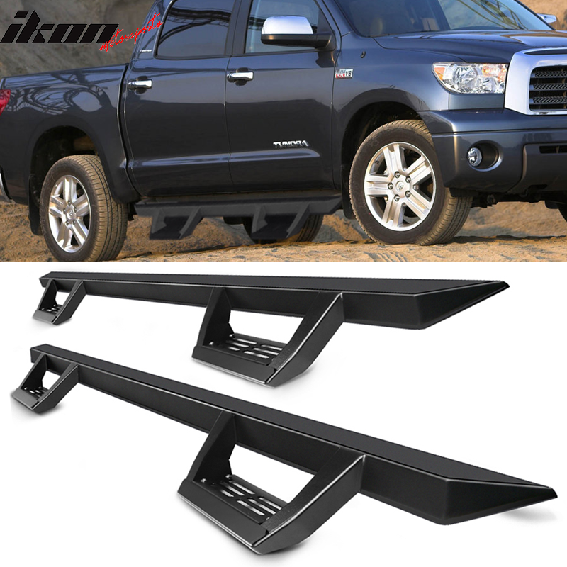 2007-2021 Toyota Tundra Crew Max IKON V2 Black Running Boards Steel