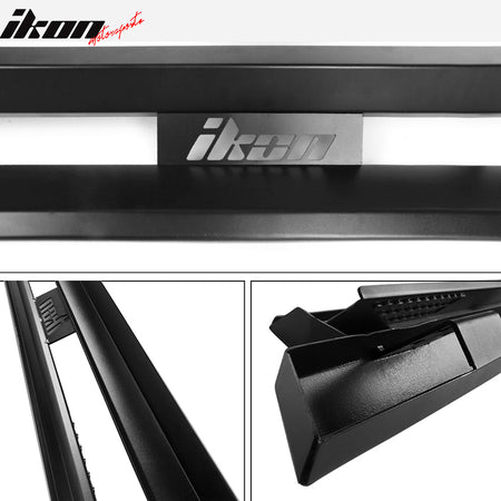 Fits 05-22 Toyota Tacoma Double Cab IKON V1 Style Steel Running Boards Black