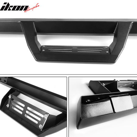 Fits 09-14 Ford F150 Crew Cab IKON V2 Style Running Boards Side Step Bar Black