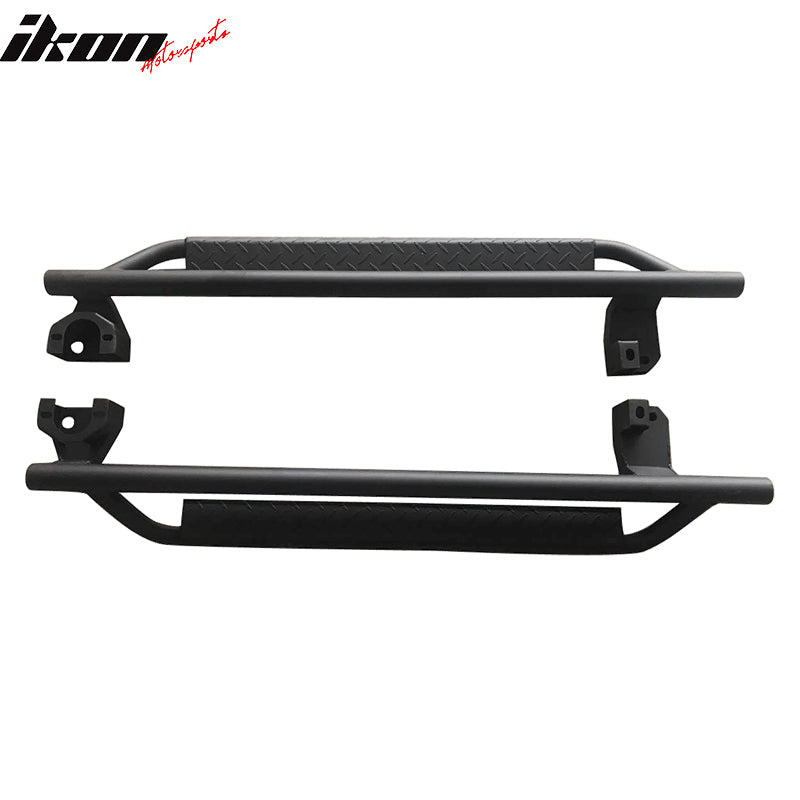 2007-2018 Jeep Wrangler JK Black Steel V1 Running Boards Side Step Bar