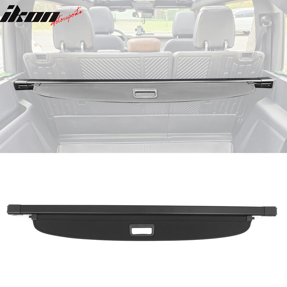 2021-2024 Ford Bronco 4-Door Black Retractable Rear Trunk Cargo Cover