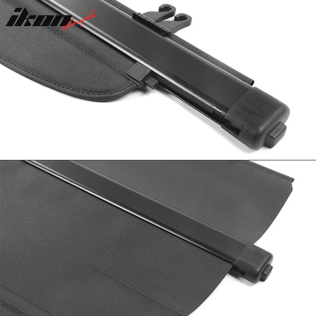 IKON MOTORSPORTS Cargo Cover Compatible With 2007-2011 Honda CRV, Factory Style Retractable Rear Security Trunk Cover