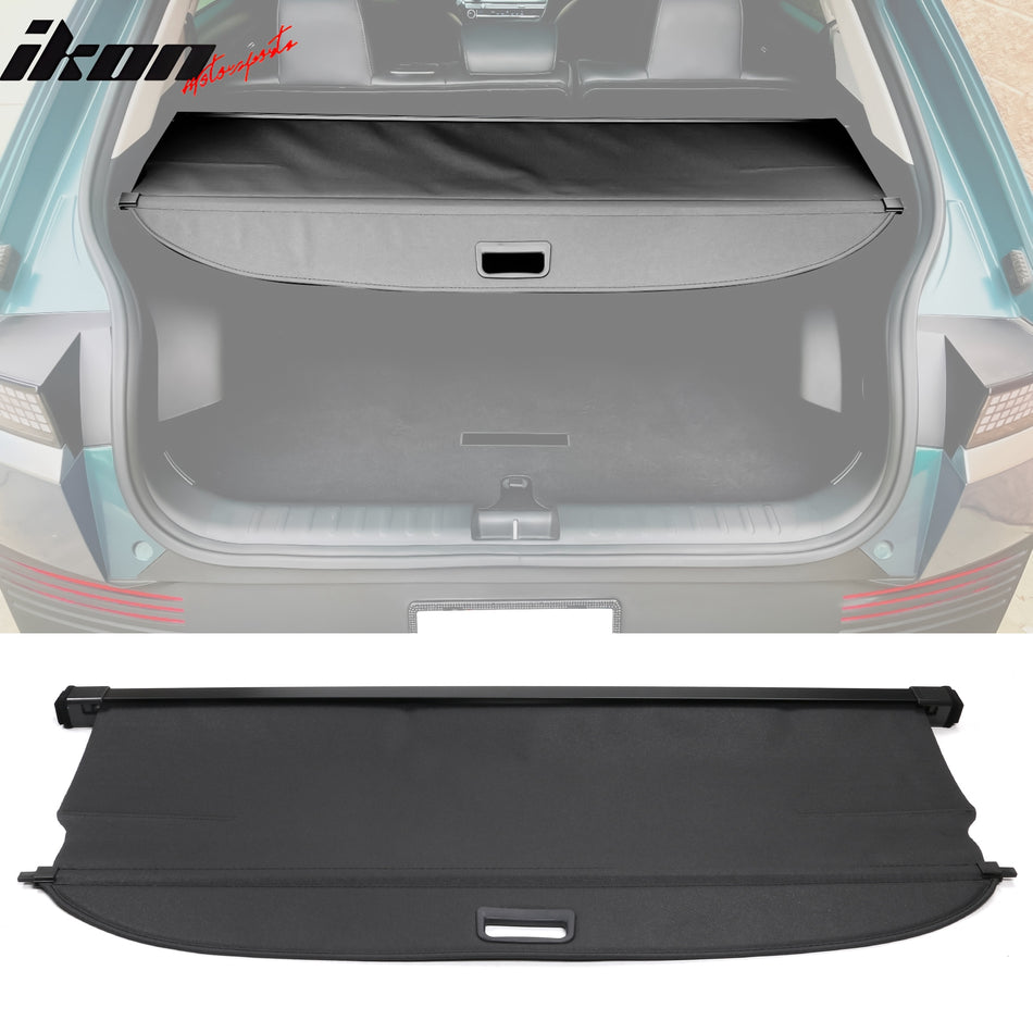 2022-2024 Hyundai Ioniq 5 Black Trunk Cargo Cover PVC Aluminum Rod