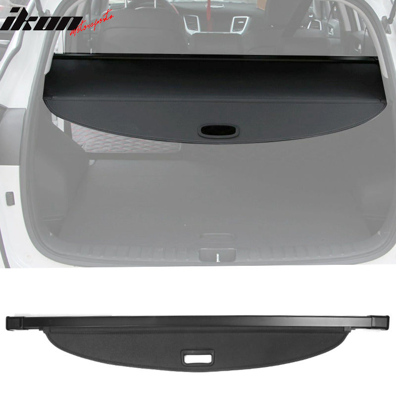 IKON MOTORSPORTS, Rear Cargo Cover Compatible With 2016-2021 Hyundai Tucson, Retractable Rear Trunk Security Cargo Cover, 2017 2018 2019 2020