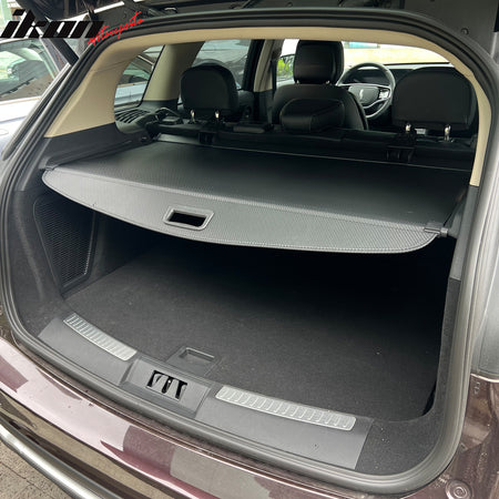 IKON MOTORSPORTS, Rear Cargo Cover Compatible With 2020-2024 Lincoln Corsair, Retractable Rear Trunk Security Cargo Cover Luggage Shade Carbon Fiber Print