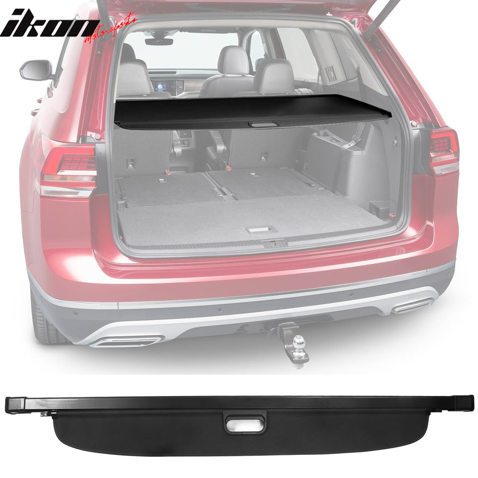 2018-2023 Volkswagen Atlas 4DR Black Rear Cargo Cover PVC Aluminum Rod