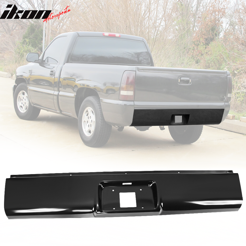 1999-2007 Chevy Silverado GMC Sierra 1500 Black Rear Roll Pan Steel