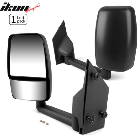 Fits 03-17 Chevy Express GMC Savana Side View Towing Mirrors Textured Black Left