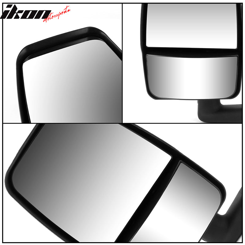 Fits 03-17 Chevy Express GMC Savana Side View Towing Mirrors Textured Black Left