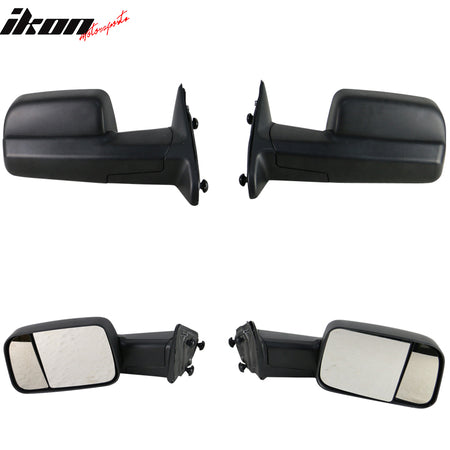 Fits 09-13 Dodge Ram 1500 2500 3500 2PCS Side Towing Mirrors Turn Signal Sensor