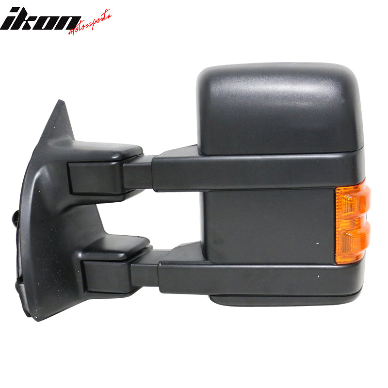 Fits 08-15 F250 Super Duty Towing Tow Mirrors Power Heated Signal Arrow Light