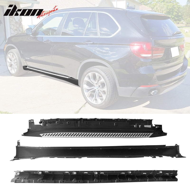 2014-2018 BMW X5 F15 OEM Style Silver Black Running Boards Aluminium