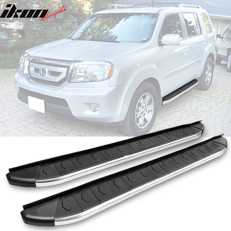 2009-2015 Honda Pilot OE Style Black Silver Running Boards Aluminum