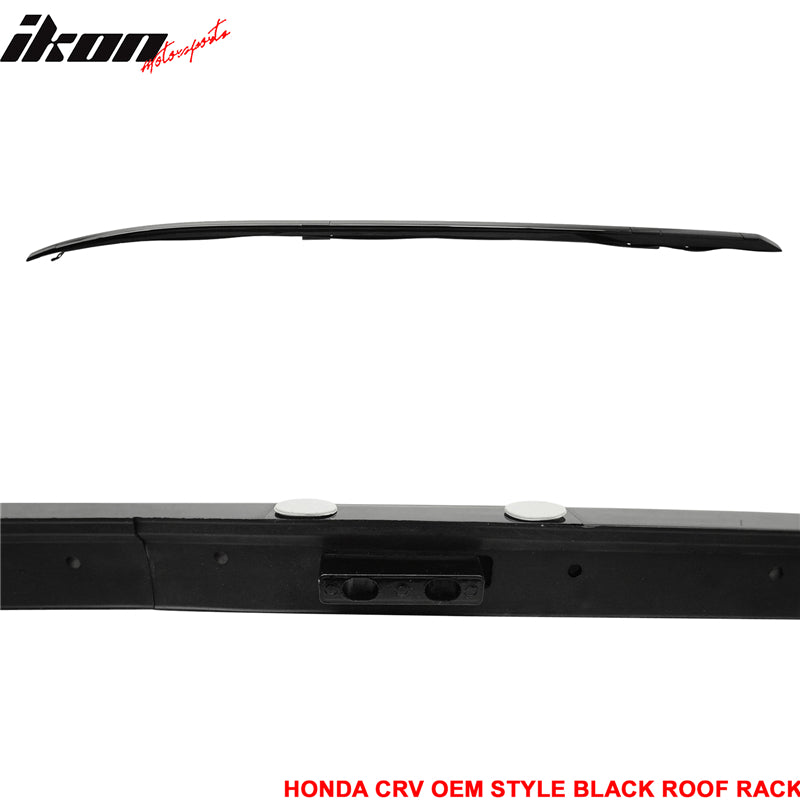 Fits 12-16 Honda CR-V CRV OE Style Roof Rack Side Rail ABS Gloss Black Pair