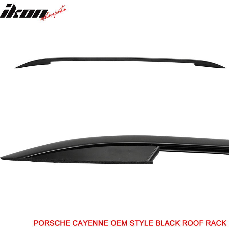 Fits 11-16 Porsche Cayenne OE Style Top Black Roof Rack Side Rail Aluminum