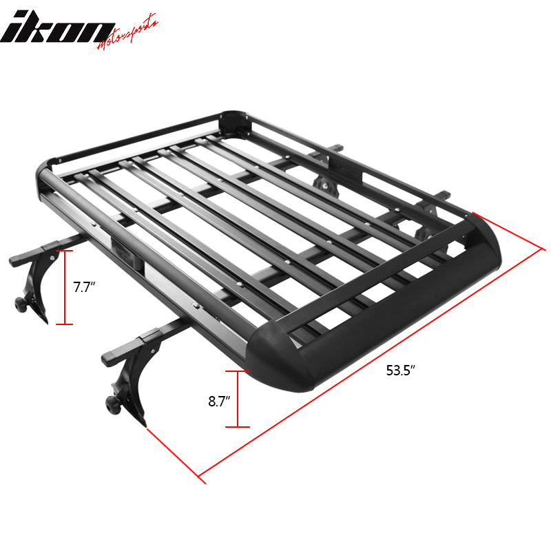 50x35x5 Inch Roof Top Cargo Luggage Carrier With Cross Bar Aluminum Black