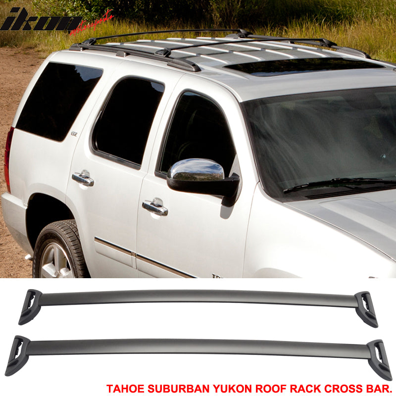 2000-2014 Tahoe Suburban Yukon OE Black Cross Bar Roof Rack Aluminum