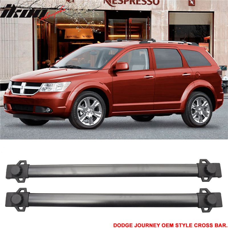 2009-2020 Dodge Journey OE Black Cross Bar Roof Rack Aluminum ABS