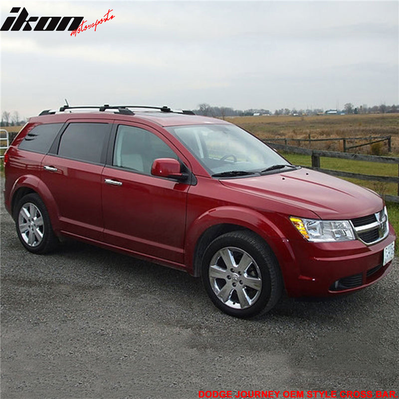 Fits 09-20 Dodge Journey OE Factory Style Roof Rack Cross Bar Black ABS Aluminum