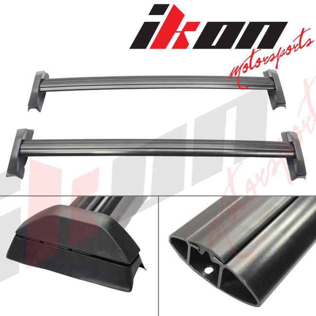 Roof Rack Compatible With 2002-2006 Honda CRV, Factory Style Black Aluminum Cross Bar Bars Luggage Carrier Alloy Set Top by IKON MOTORSPORTS, 2003 2004 2005