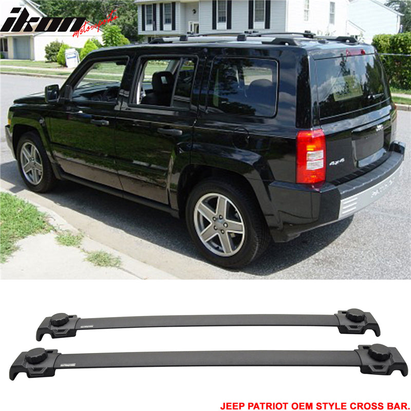 2007-2017 Jeep Patriot OE Style Black Top Roof Rack Cross Bar Aluminum