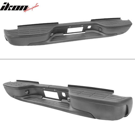 Fits 99-07 Silverado Sierra 2500HD 3500 Fleetside Rear Step Bumper Chrome/Black