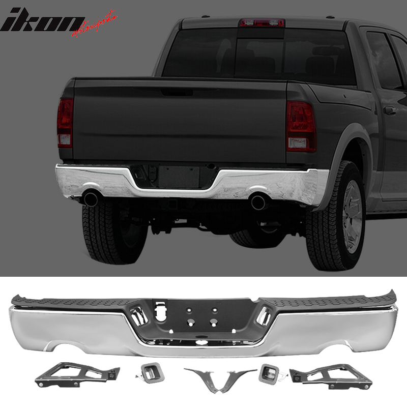 Fits 09-18 Dodge Ram 1500 Chrome Rear Step Bumper Cover