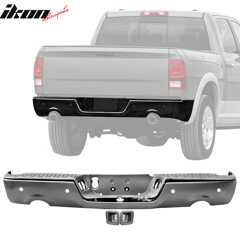 Fits 09-18 Dodge Ram 1500 Chrome Rear Step Bumper Cover