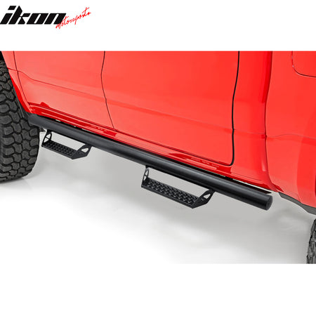 IKON MOTORSPORTS, Side Step Bars Compatible With 2007-2018 Chevy Silverado Extended Cab, Running Boards Nerf Bars Left Right Side Kit