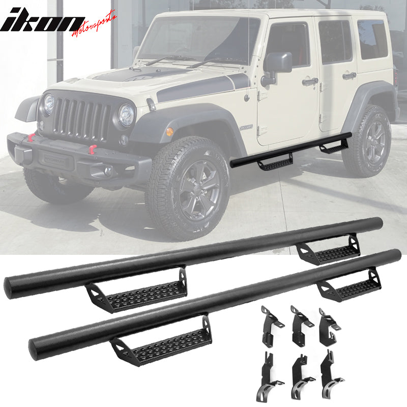 2007-2018 Jeep Wrangler 4Dr BCT Style Black Running Boards Side Steps