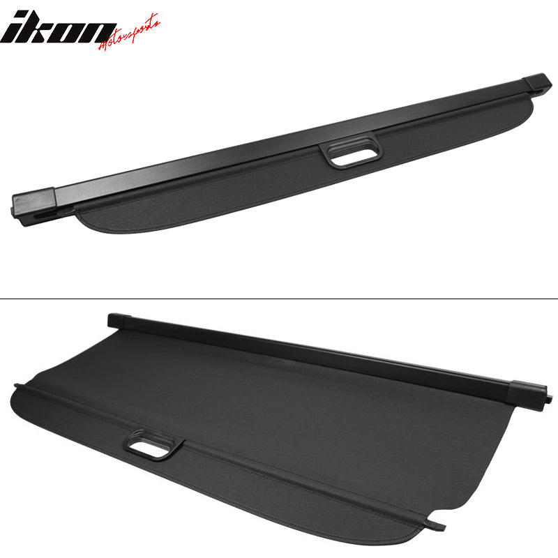 IKON MOTORSPORTS, Cargo Cover Compatible With 2007-2017 Jeep Compass & Patrior, Security Tonneau Cover Retractable, 2008 2009 2010 2011 2012 2013 2014 2015 2016