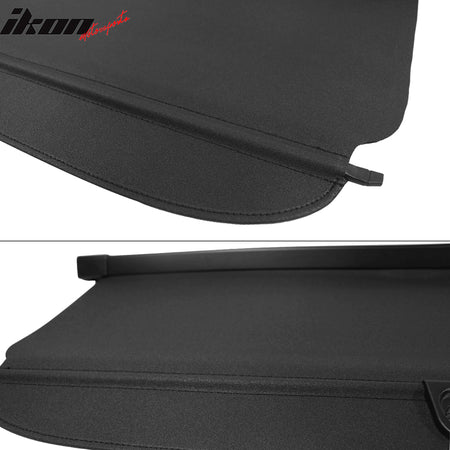 IKON MOTORSPORTS, Cargo Cover Compatible With 2007-2017 Jeep Compass & Patrior, Security Tonneau Cover Retractable, 2008 2009 2010 2011 2012 2013 2014 2015 2016